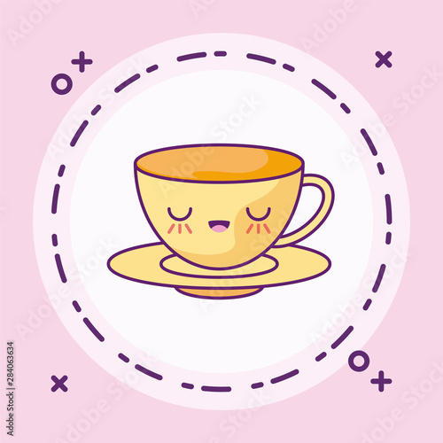 cute cup and dish ceramic kawaii style
