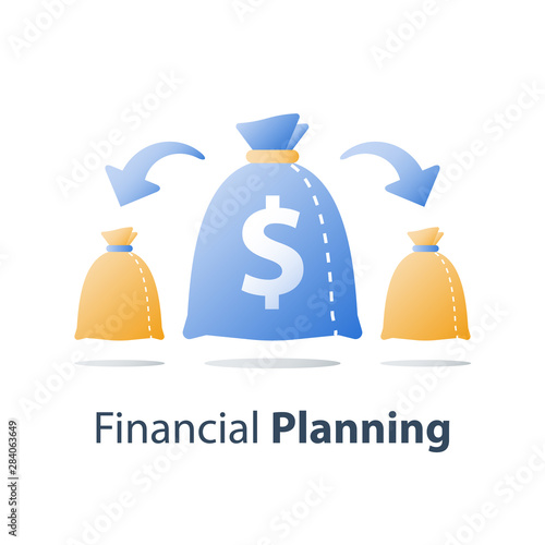 Split account, asset allocation, financial distribution, finance diversification, fund management, return on investment