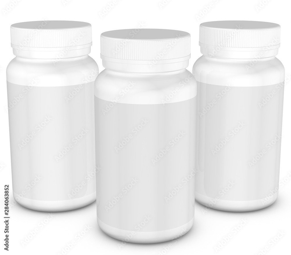 Realistic 3D bottle rendering mockup on white background.3D Rendering Realistic 3D bottle rendering mockup on white background.3D Rendering