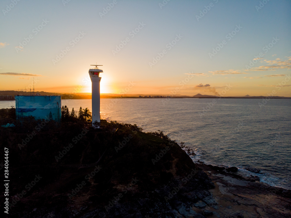 Sunset on lighthouse