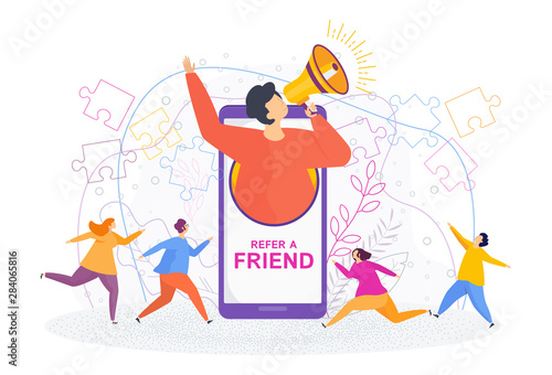 Refer a friend concept. Invitation by referral program.