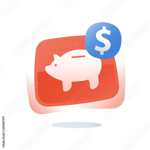 Pension savings account, superannuation payment, retirement financial planning, piggy bank, earn points, loyalty program