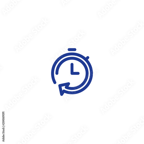 Time clock line icon set, fast delivery, quick service, working hours