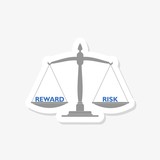 Unbalance between reward and risk sticker icon