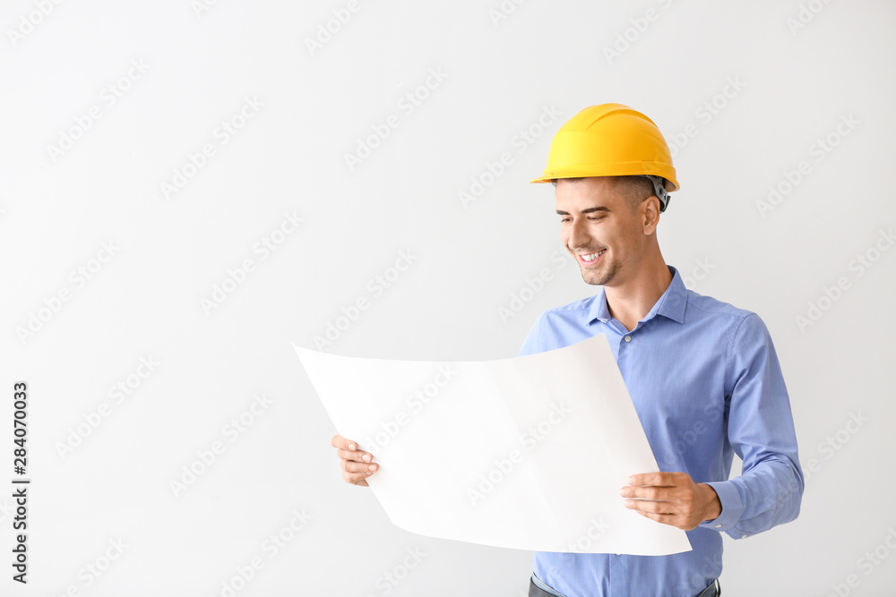 Handsome male architect on white background Handsome male architect on white background