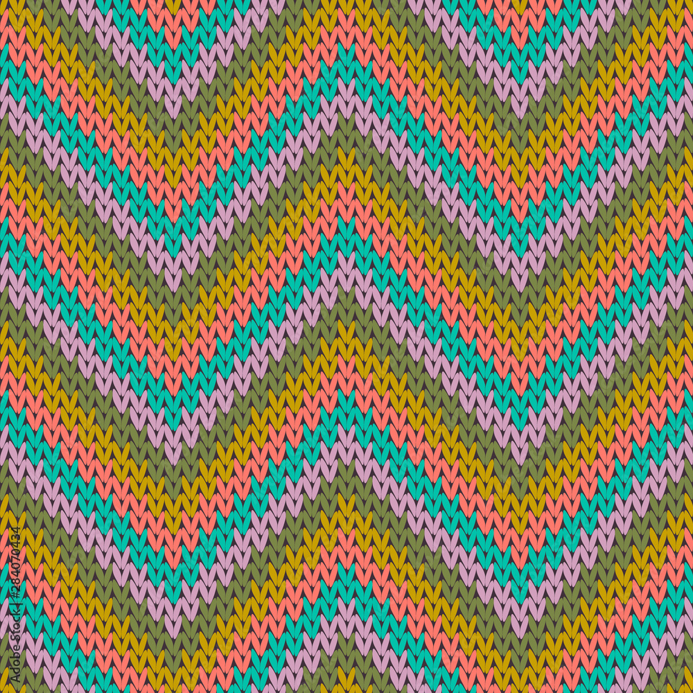 Vintage zigzag chevron stripes knit texture 