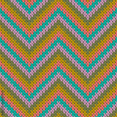 Vintage zigzag chevron stripes knit texture 
