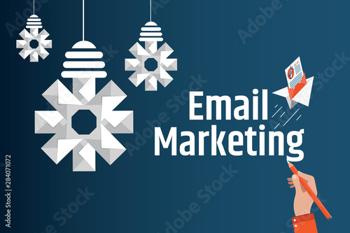 Isometric mailing list or mailing services. Online marketing and communication. Electronic mail message concept as part of business marketing.