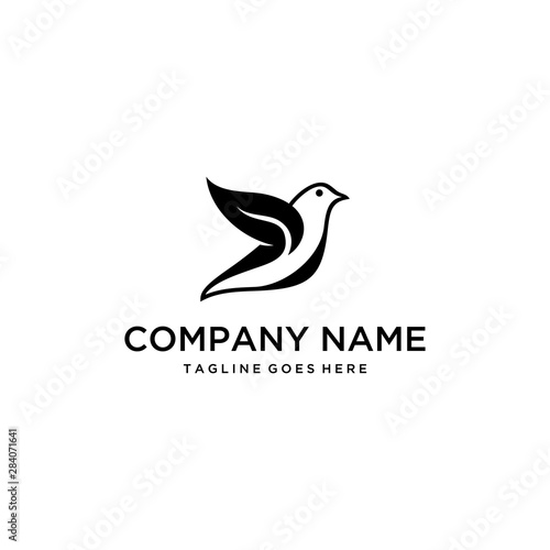 Illustration modern simple birds fly in high sky logo design