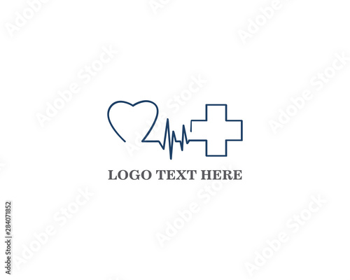 Art design Heartbeat logo template vector