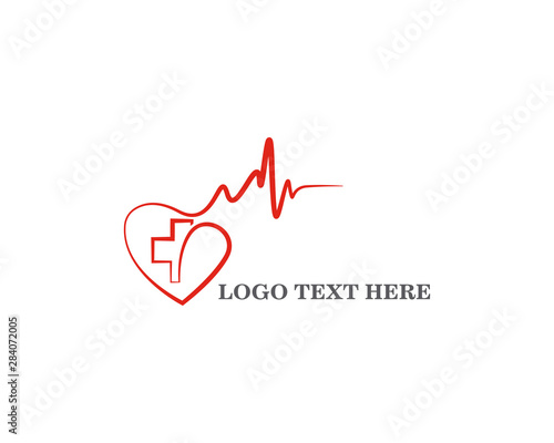 Art design Heartbeat logo template vector