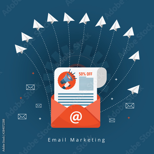  Flat vector for email marketing, newsletter marketing, email subscription and drip campaign 
