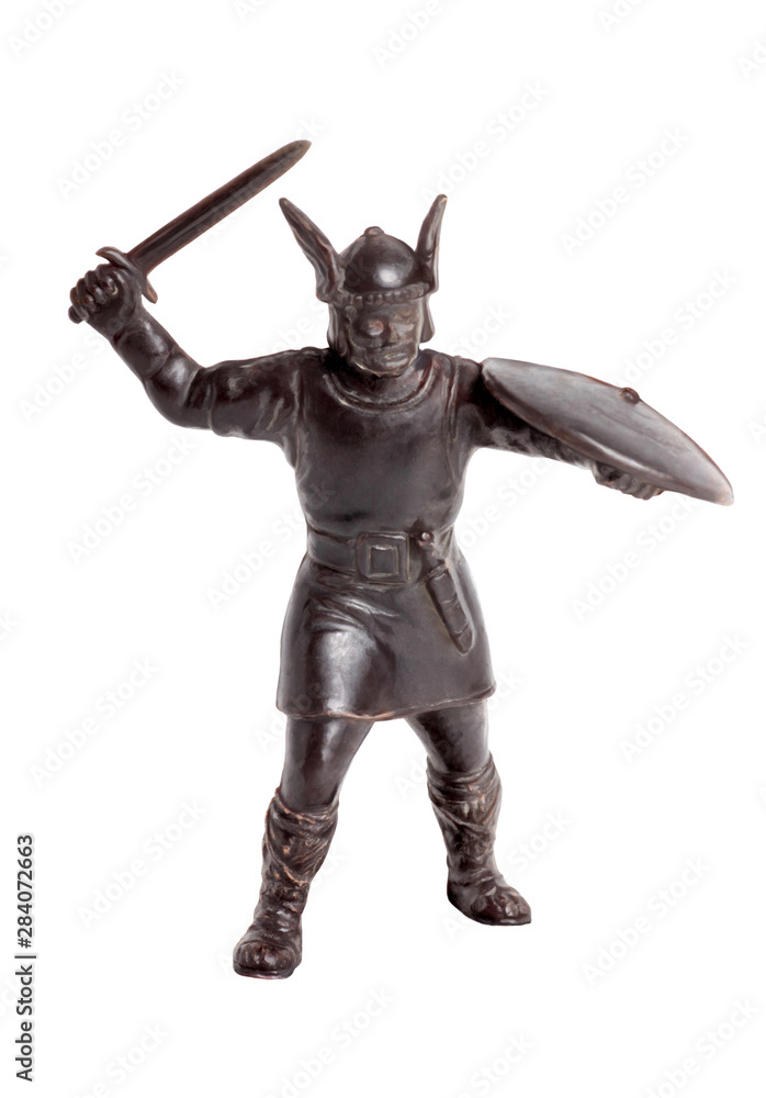 Viking plastic figure on a white background Viking plastic figure on a white background