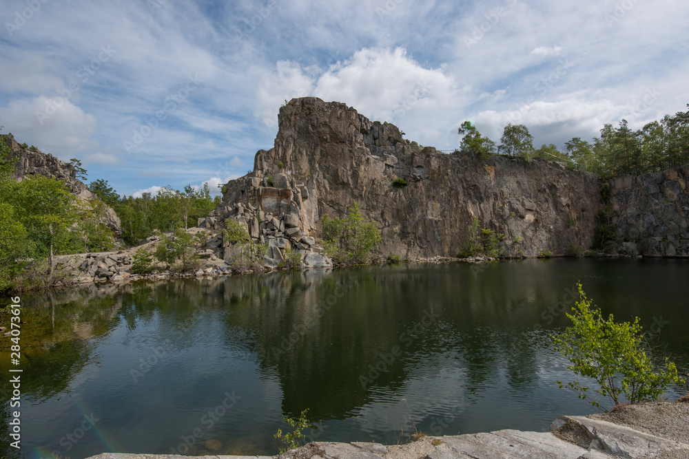 Old quarry used for movie productions at Stenhamra, Stockholm