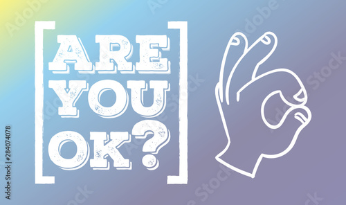 Are You OK Vector Quote Template with Colorful Background Wall Decals, Wording Design, Art Decor