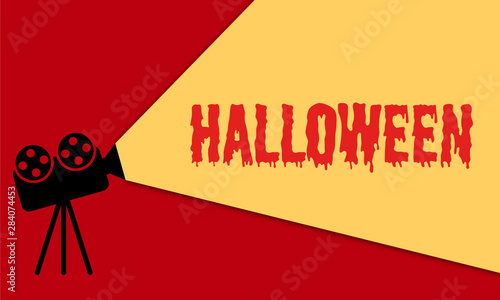 Halloween,  Cinema projector with ray of light
