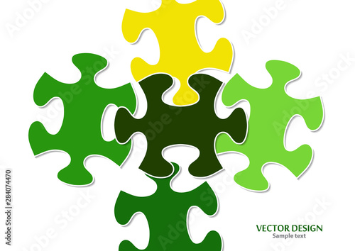 Abstract background from bright puzzle pieces. The composition is an unfinished puzzle.