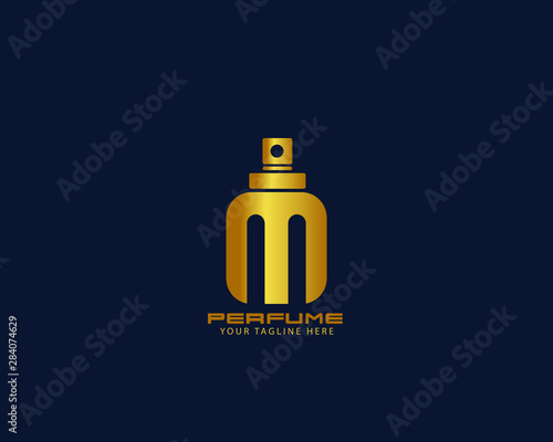 Luxury Initial alphabet Letter  M Perfume perfumery logo design vector illustration can be used for cosmetics spray beauty fragrance business eps 10 fully editable
