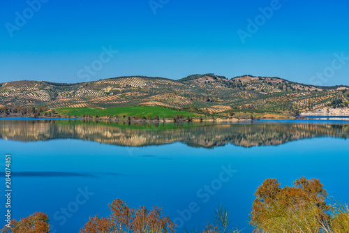 Lake Embalse del Guadalhorce, Ardales Reservoir, Malaga, Andalusia, Spain