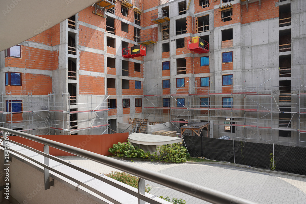 construction of monolithic high-rise apartment building. use of ...