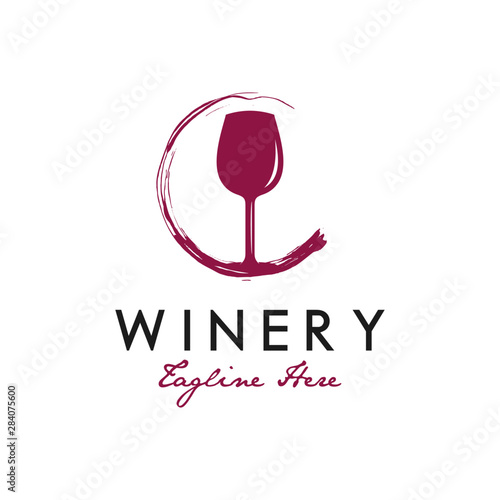 Wine glass splash logo design inspiration