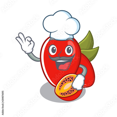 Chef tamarillo betaceum grows in cartoon tree