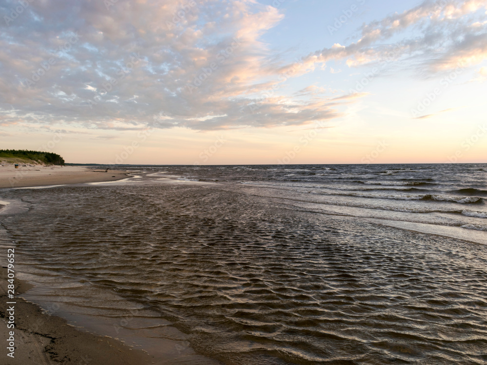 custom made wallpaper toronto digitaldramatic sunset, seashore, strong winds and blurred waves, beautiful and colorful skies, dusk