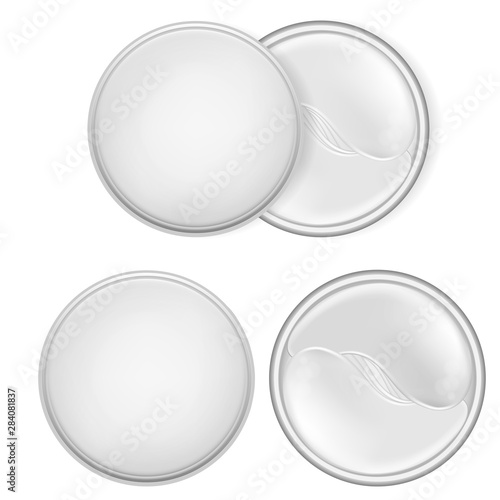 White round packaging for cosmetic and eye gel patches