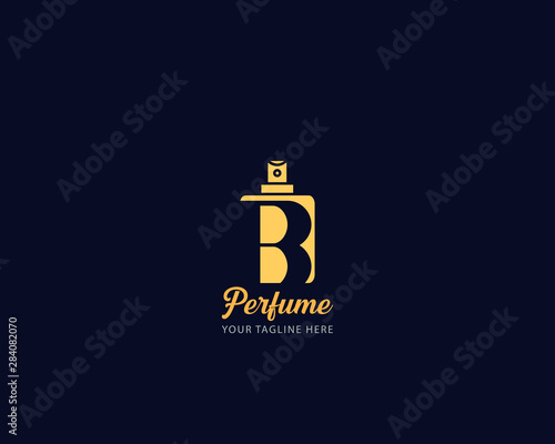 Luxury Initial alphabet Letter B  Perfume perfumery logo design vector illustration can be used for cosmetics spray beauty fragrance business eps 10 fully editable