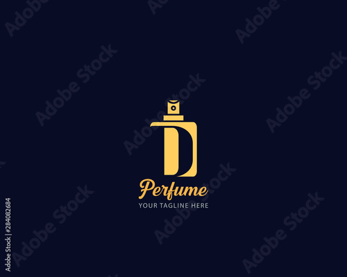 Luxury Initial alphabet Letter  D Perfume perfumery logo design vector illustration can be used for cosmetics spray beauty fragrance business eps 10 fully editable