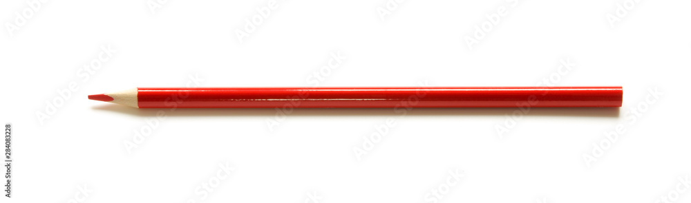 Red color pencil on white background. - Image Red color pencil on white background. - Image
