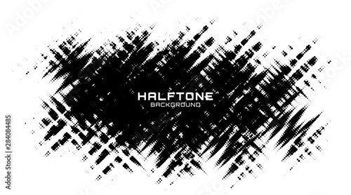 Grunge halftone spot. Black and white circle dots texture background. Spotted vector abstract texture.