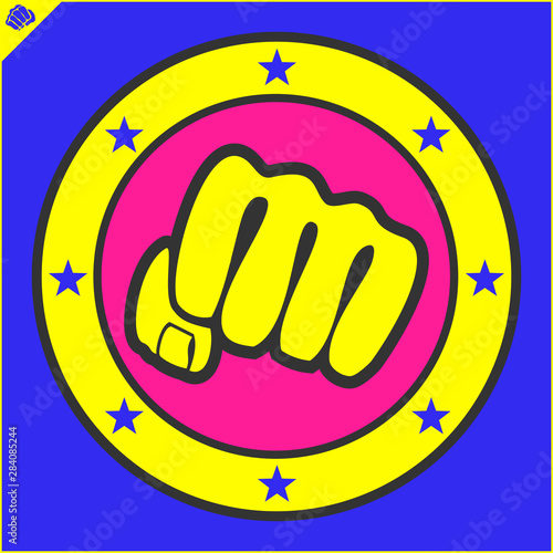 Karate emblem. Martial art creative colored simbol design. Vector, EPS.