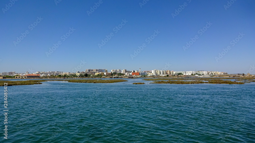 Faro city and natural park Ria Formosa in the south of Portugal