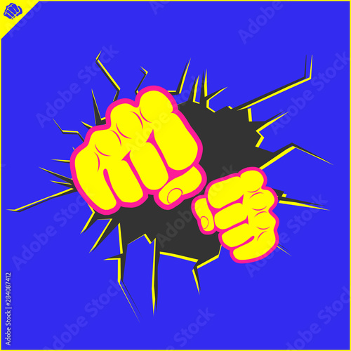 Karate emblem. Martial art creative colored simbol design. Vector, EPS.