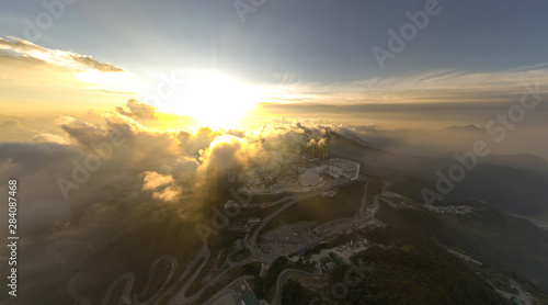 beautiful drone shoot view of genting highland. noise are existed in a drone photography