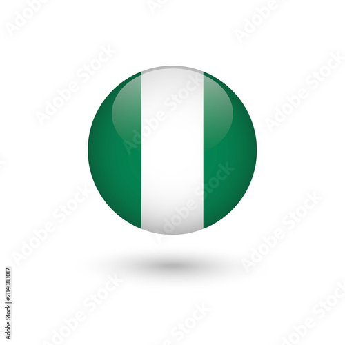 Nigeria flag round glossy Free Download Nigeria flag round glossy - GFXLoad