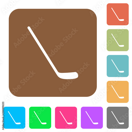 Ice hockey stick rounded square flat icons photo