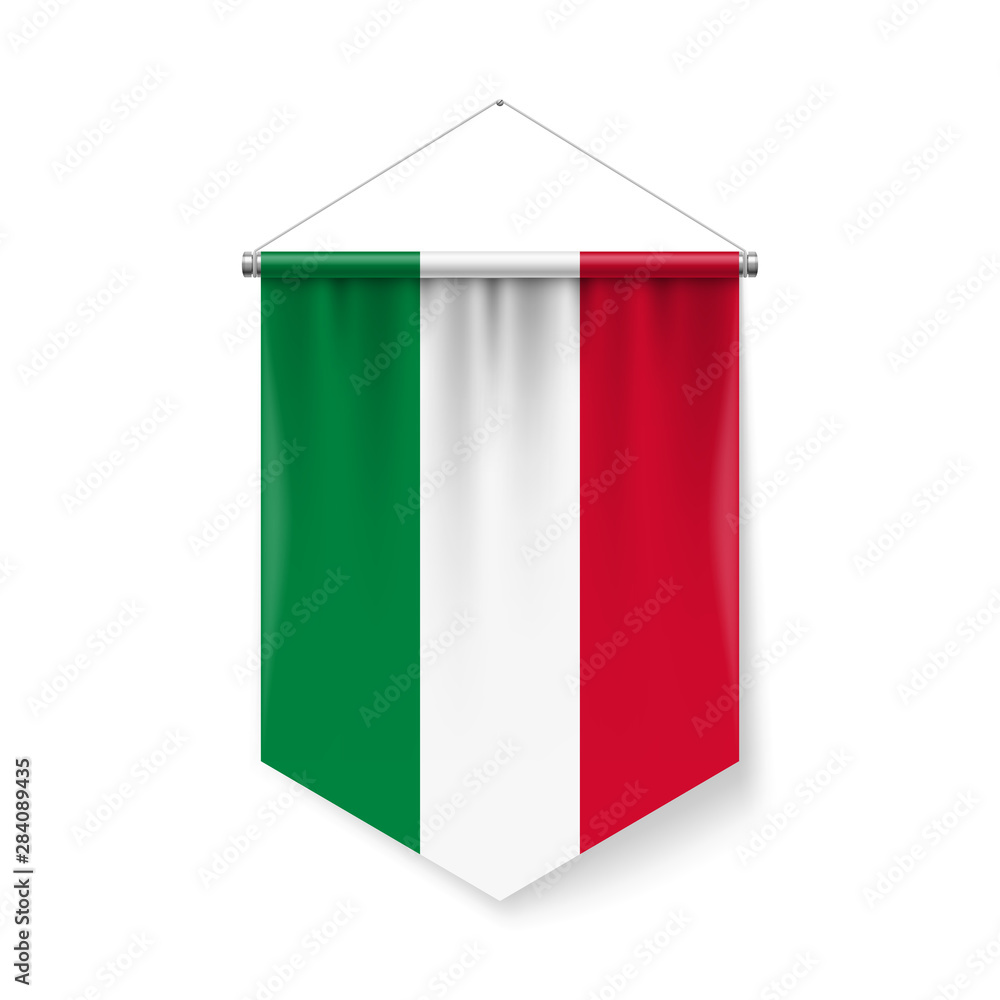 Vertical Pennant Flag of Hungary as Icon on White Background with Shadow Effects. Patriotic Sign in Official Color Scheme, Hungarian Falg Vertical Pennant Flag of Hungary as Icon on White Background with Shadow Effects. Patriotic Sign in Official Color Scheme, Hungarian Falg
