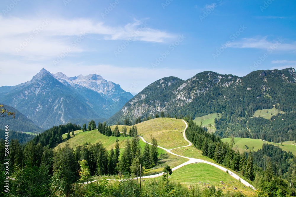 Alps beautiful view bavarian Alps and Austrian Alps hiking routes, Berchtesgaden region, Germany and Austria