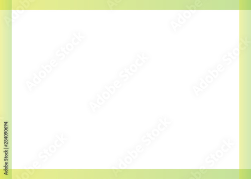 Rectangular green-yellow frame isolated on white background. Vector image.