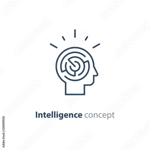 Psychology concept logo, strategy game icon, emotional intelligence