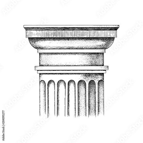 Hand drawn Capital of the Doric order