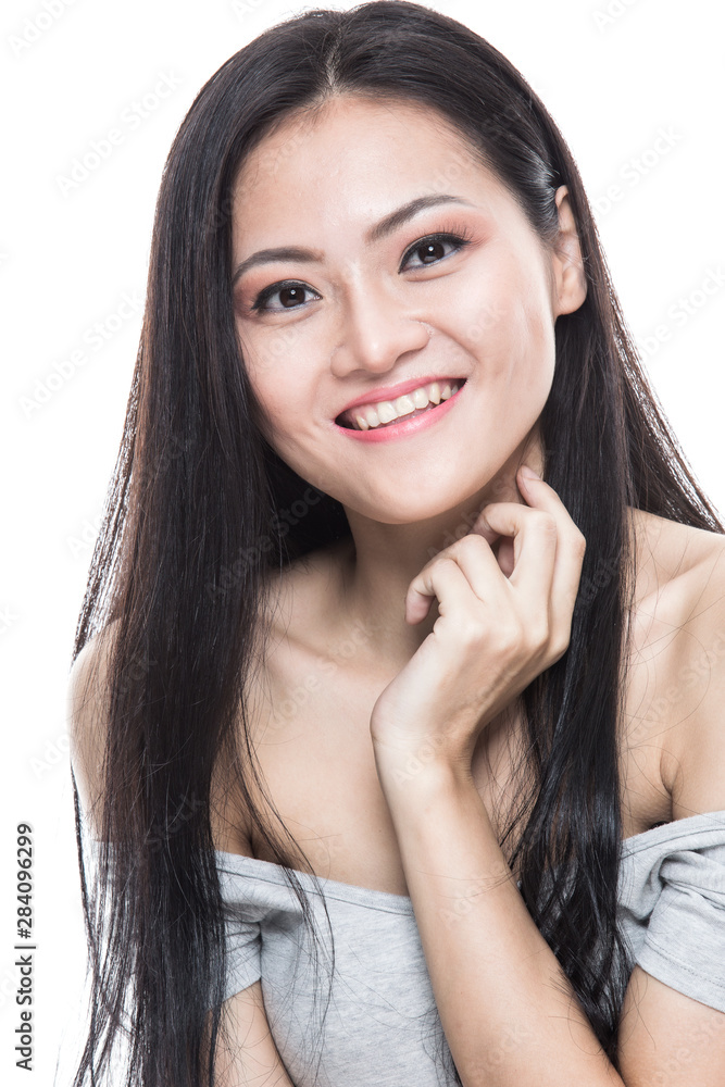 Woman model beauty shot in studio Woman model beauty shot in studio