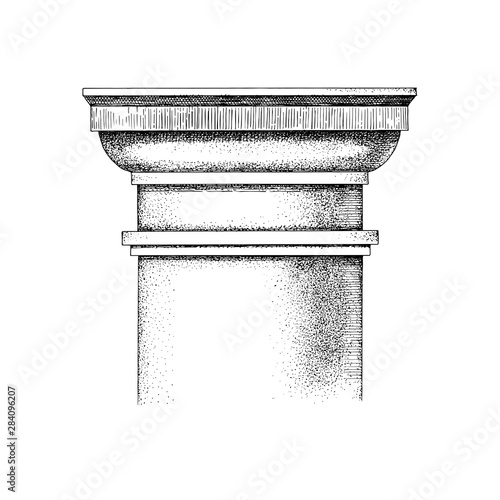 Hand drawn Capital of the Tuscan order