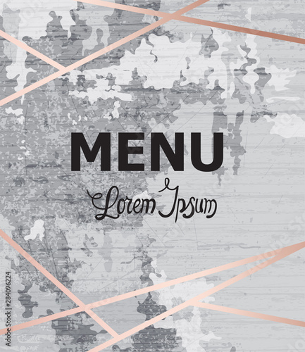 Abstract menu grunge modern background Vector. Rustic concrete wall decor tex...