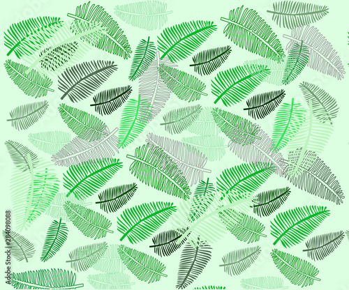 Stylish designer's vector pattern - tropical fern and palm leaves