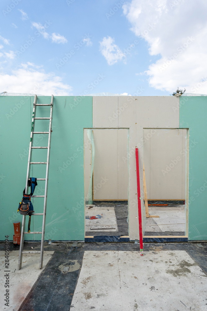 Construction of new and modern modular house Construction of new and modern modular house