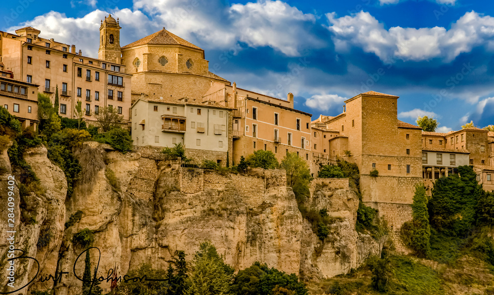 Cliff Houses of Cuenca, Spain, overlooking Heucar Gorge
