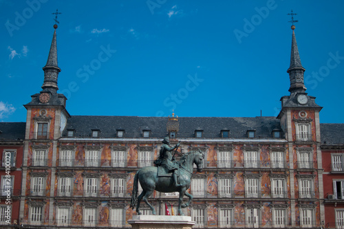 Plaza Mayor square with equestrian statue of King Philips III